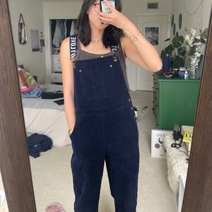 blue corduroy overalls